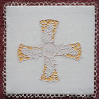 White Embroidered Chalice Pall